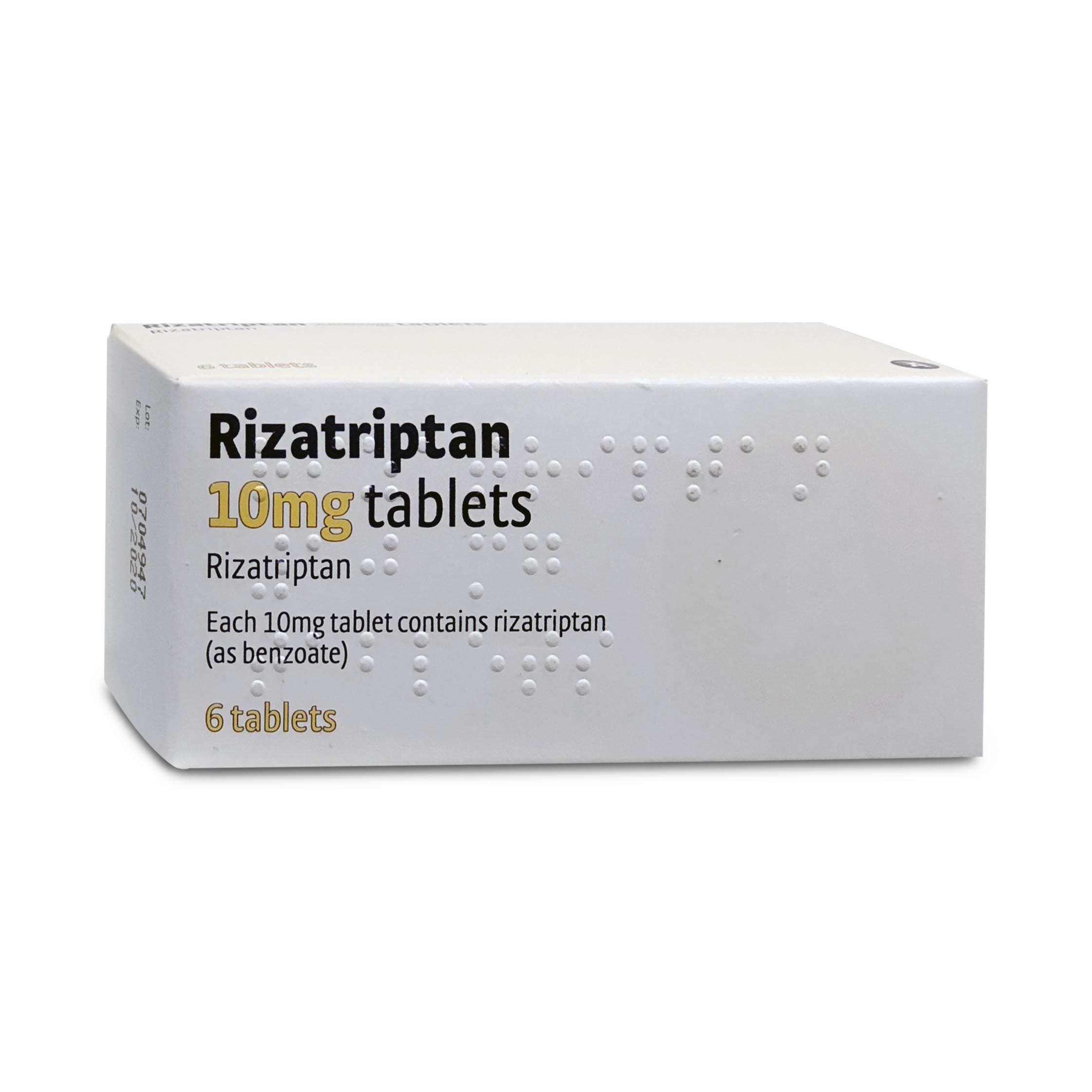 Rizatriptan 10mg 6 tablets